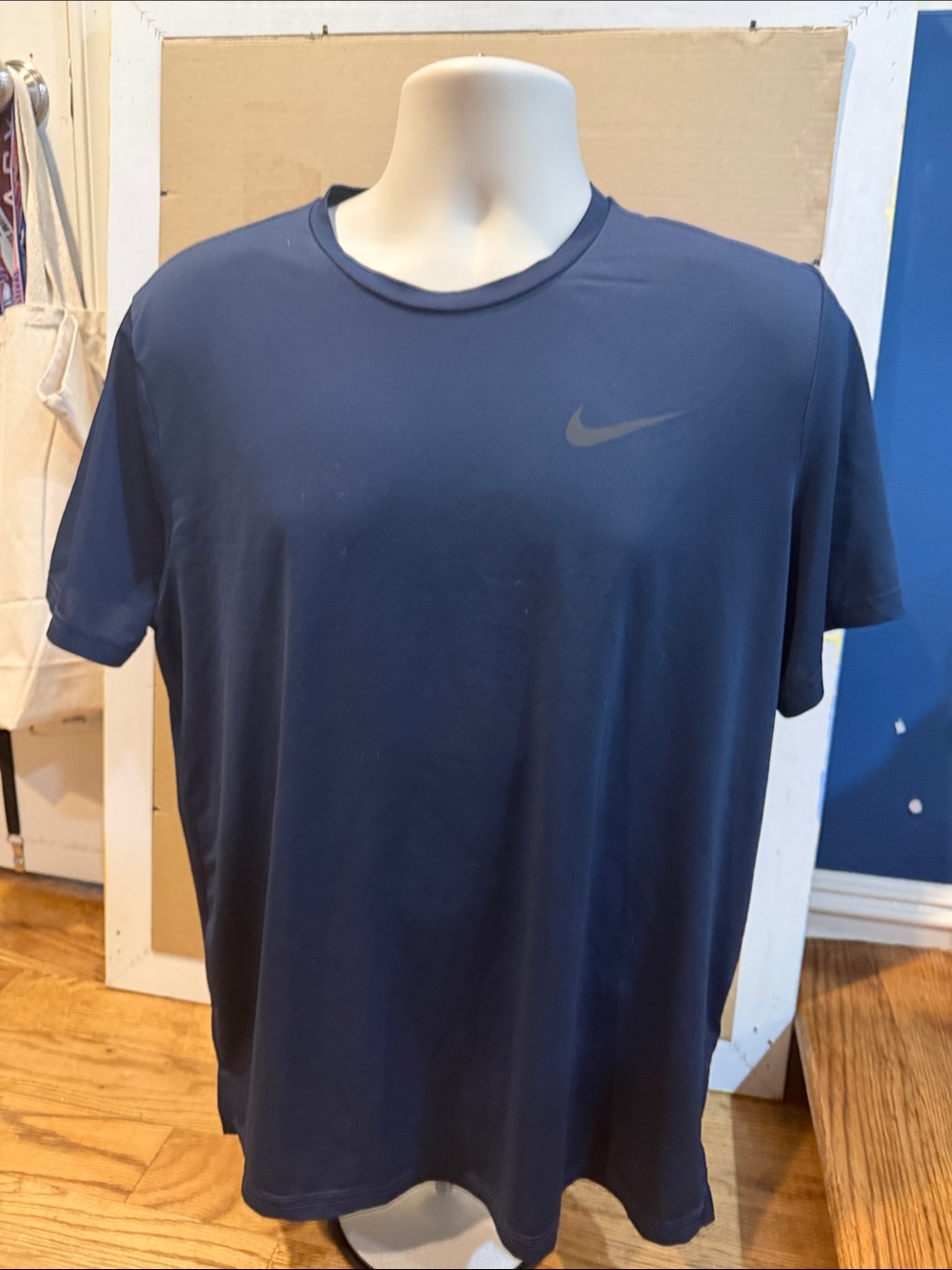Nike Men's Navy Short Sleeve Performance Tee with Swoosh